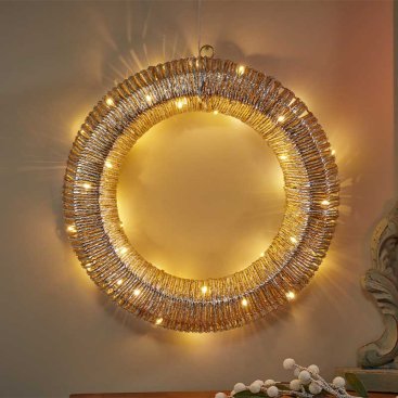 Champagne Braid Wreath - 40cm