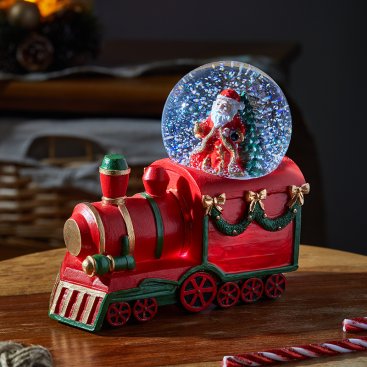 8cm All Aboard! Santa's Locomotive SnowSpheres