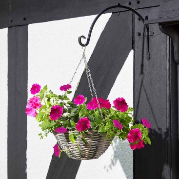 14in Oceana Faux Rattan Hanging Basket 14in Oceana Faux Rattan Hanging Basket