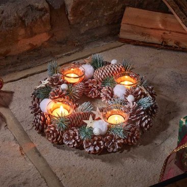 FrostPine Ring Quartet Candle Holder