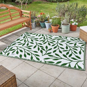 Alfresco Mats - Leaves - Green - 150 x 210cm