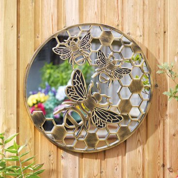 BeeFlection Home & Garden Mirror - Goldgris, Large