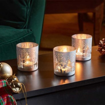 Wonderland T-Light Holders 3pk, Silver