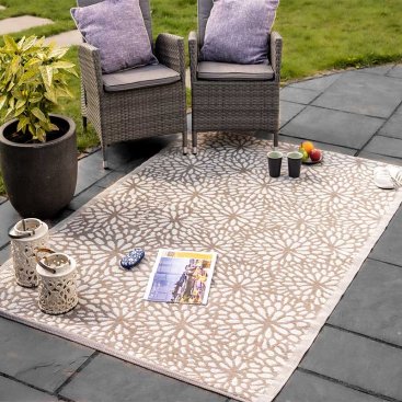 Alfresco Mats - Bloom - Mocha - 150 x 210cm