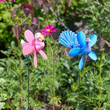 Flamingo & Peacock Loony Stake, Mixed Case