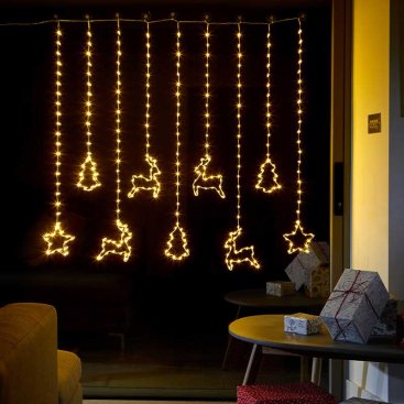 Festive Curtain Lights - Warm White