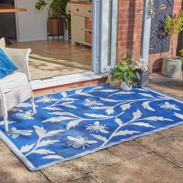 Alfresco Mats - BeeLeaves - Blue - 180x240cm
