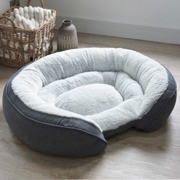 Grey Komfort Memory Foam M Oval Bed