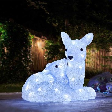 InLit Ice Doe & Fawn, White
