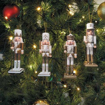 Nutcracker Pendant - Gold & White