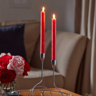 Faux Flame Table Candles, 2pk - Red