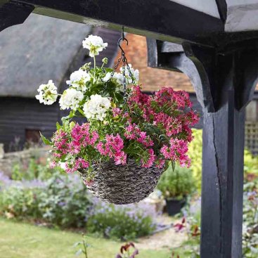 14in Tawny Faux Rattan Hanging Basket 14in Tawny Faux Rattan Hanging Basket