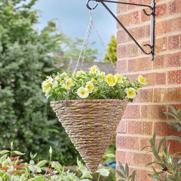 14in Faux Rattan Cone - Woodland