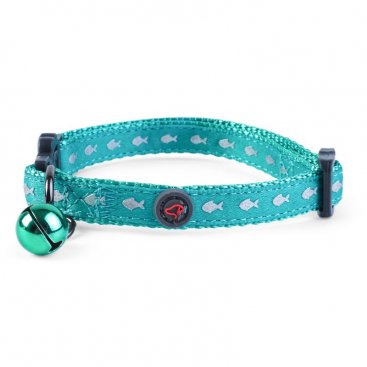 WonderLust Green Shiny Fish Cat Collar