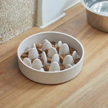FloorGrip Bamboo Slow Feeder - 17cm - Stone