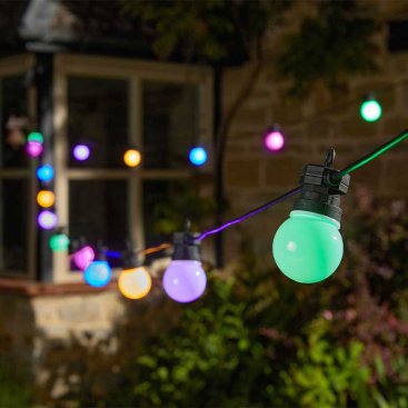 Low voltage outlet landscape string lights