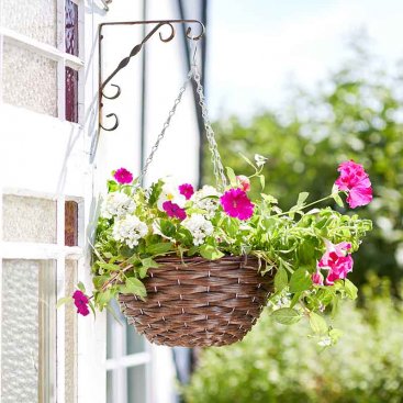 14in Hazel Faux Rattan Hanging Basket 14in Hazel Faux Rattan Hanging Basket