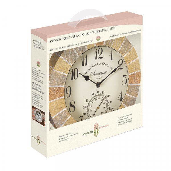 Stonegate Wall Clock & Thermometer 10in : Smart Garden Products