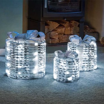 GlitterTwist Silver Gift Boxes - Set of 3