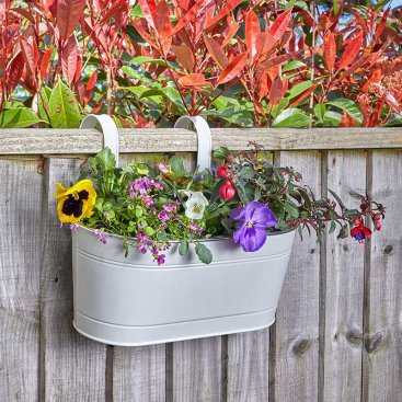 12in Fence & Balcony Hanging Planter - Ivory 12in Fence & Balcony Hanging Planter - Ivory