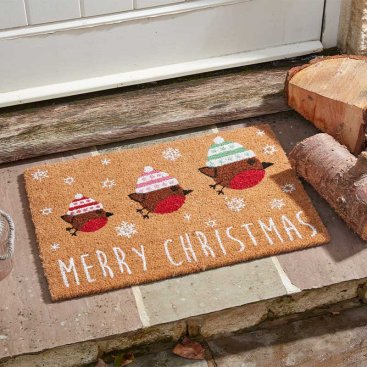 Festive Robin Decoir Mat 40x60cm
