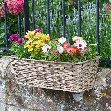 19in Bari Faux Rattan Planter - Sand 19in Bari Faux Rattan Planter - Sand