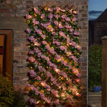 Solar InLit Pink Blossom 180 x 60cm Trellis