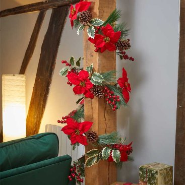 Poinsettia Garland, 270cm