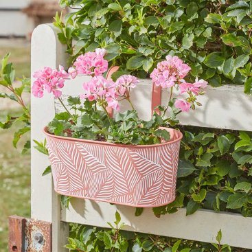 12in Fence & Balcony Hanging Planter - Fern - Terracotta