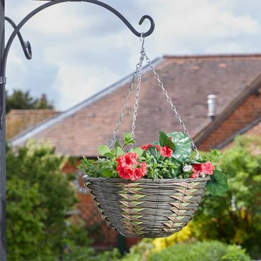 14in Faux Rattan Basket - Safari