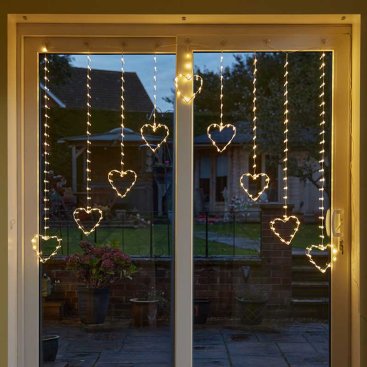 Heart Curtain Lights - Warm White, LV