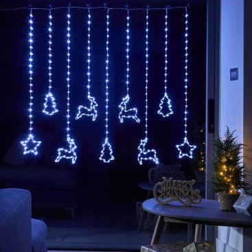Festive Curtain Lights - Cool White