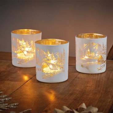 Wonderland T-Light Holders 3pk, White