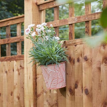 6in Fence & Balcony Hanging Pot  - Fern - Terracotta