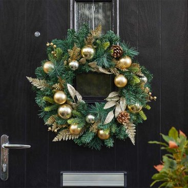 Baubly Wreath, 40cm - Gold