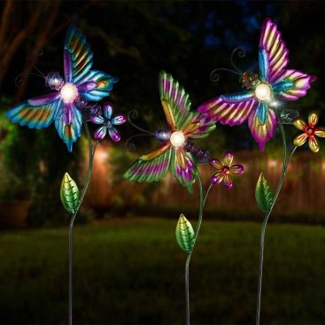 Solar Butterfly Stake Light, Mixed Case
