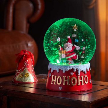 12cm Musical Santa SnowSpheres