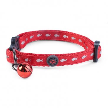 WonderLust Red Shiny Fish Cat Collar