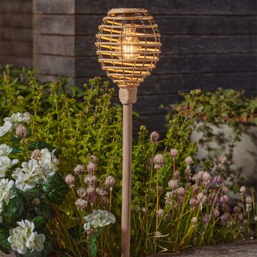 Lumina Faux Rattan Stake Light, POS 12 - Natural