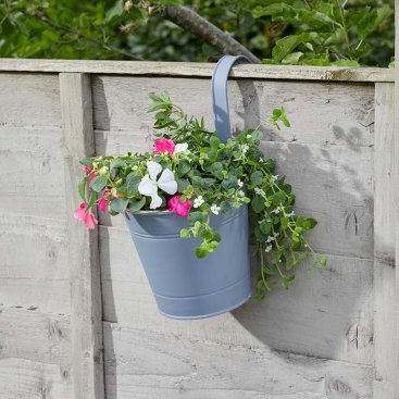 6in Fence & Balcony Hanging Pot - Slate 6in Fence & Balcony Hanging Pot - Slate