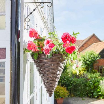 14in Hazel Faux Rattan Hanging Cone 14in Hazel Faux Rattan Hanging Cone