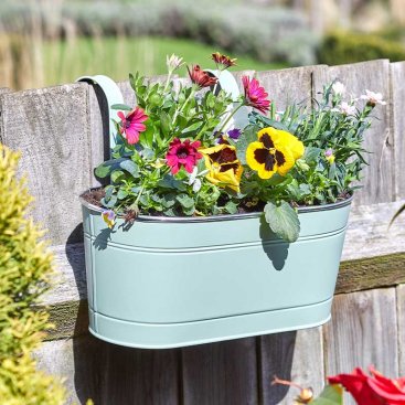 12in Fence & Balcony Hanging Planter - Sage 12in Fence & Balcony Hanging Planter - Sage