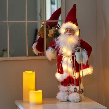Inlit Father Christmas Large - Red