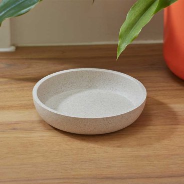 FloorGrip Bamboo Shallow Cat Bowl - Stone