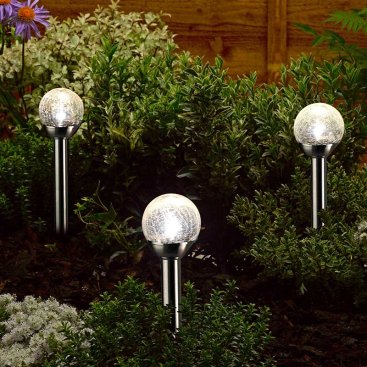 Smart solar crackle globe store stake lights