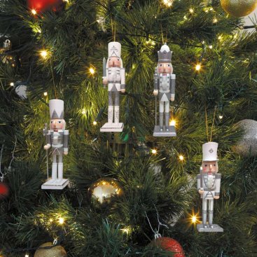 Nutcracker Pendant - Silver & White