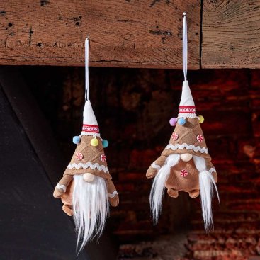 Mr & Mrs Gingerbread Gonk - Pendant