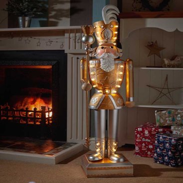 InLit Giant Nutcracker, Gold & White