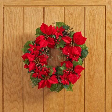 Poinsettia Wreath, 60cm