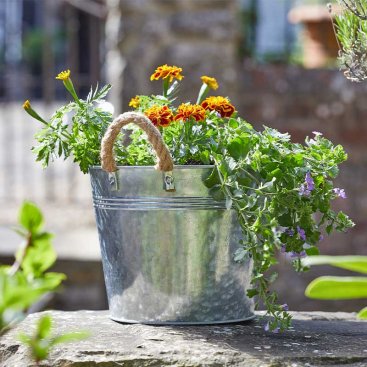 9in Rustic Rope Handled Planter 9in Rustic Rope Handled Planter
